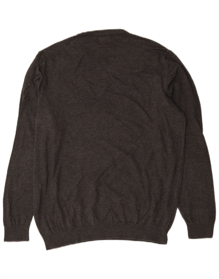 Zara Damen-Pullover mit Rundhalsausschnitt, Gr. 14, Mittelgrau gefleckte Viskose