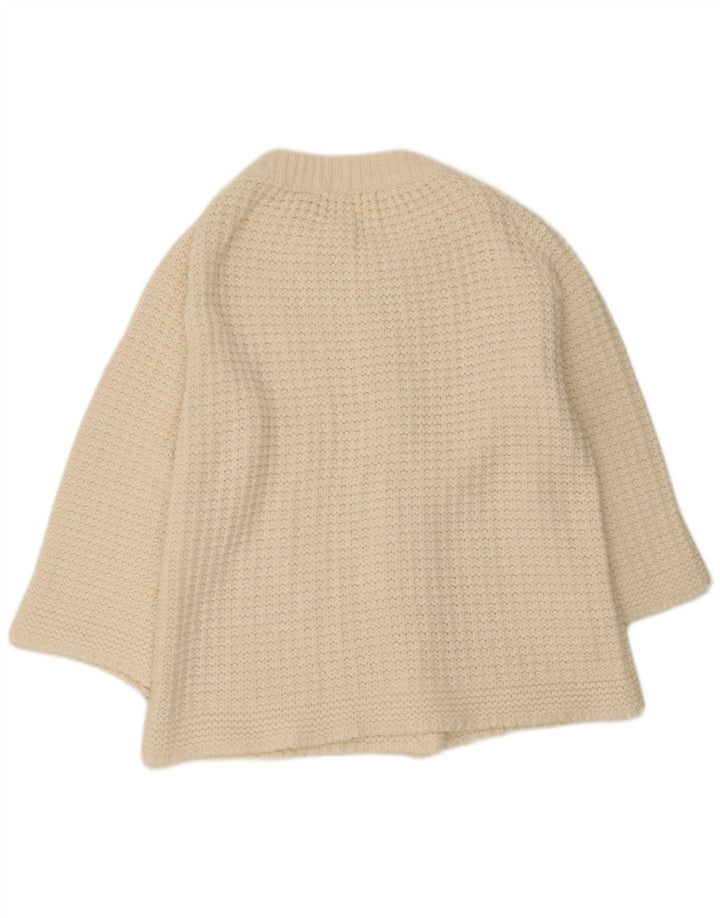 Vintage Damen Cardigan Pullover UK 14 Large Off White