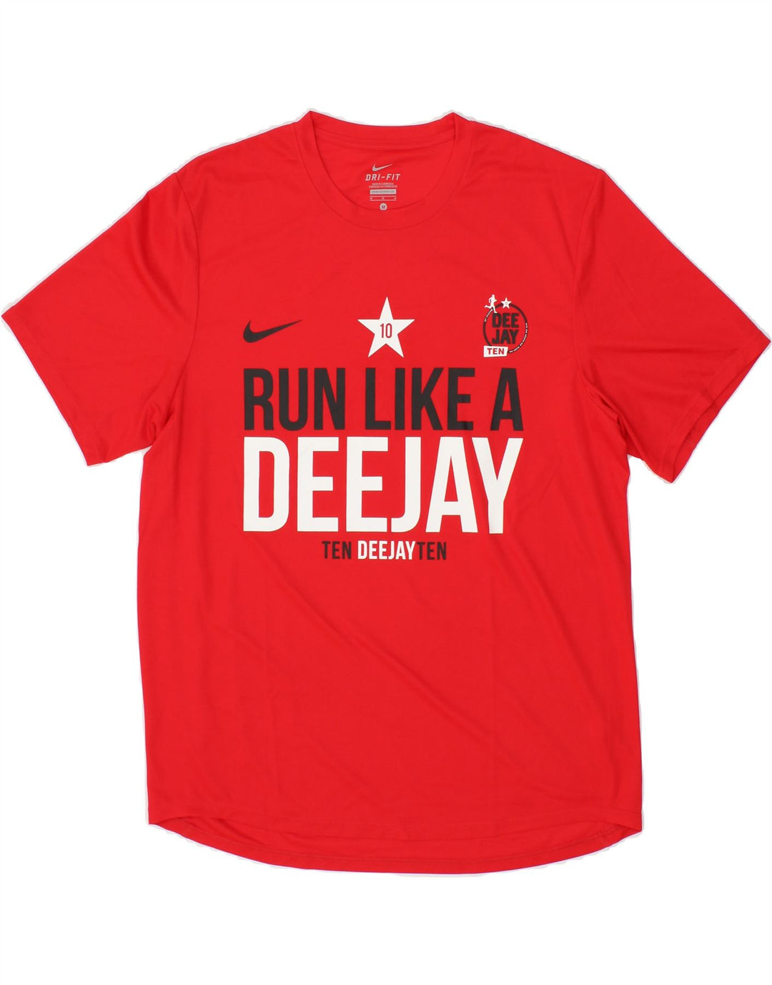 NIKE Mens Dri Fit Graphic T-Shirt Top Medium Red Vintage Nike and Second-Hand Nike from Messina Hembry 