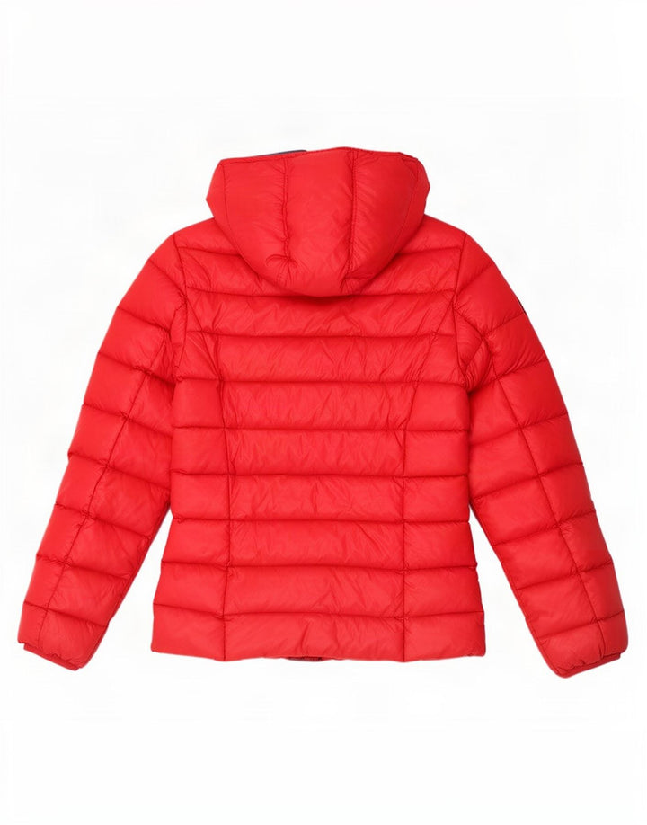 Playlife Wattierte Damenjacke mit Kapuze, UK 10, Größe S, Rot, Polyamid