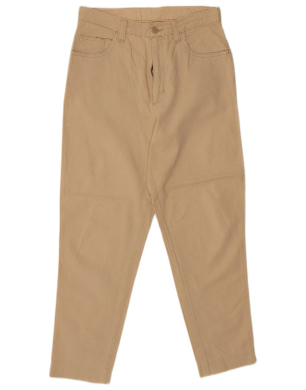 BENETTON Damen-Hose mit hoher Taille, kurz geschnitten, Größe 44, Mittel W26 L24, Beige