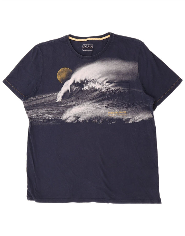 Fat Face Herren-T-Shirt mit Grafik, groß, marineblau, Baumwolle