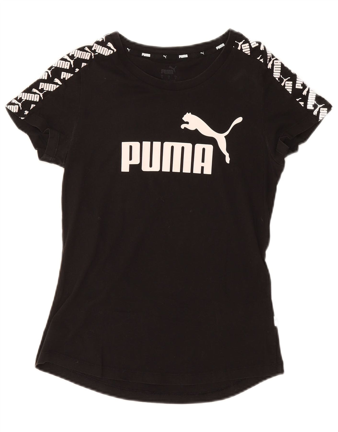 PUMA Womens Graphic T-Shirt Top UK 10 Small Black