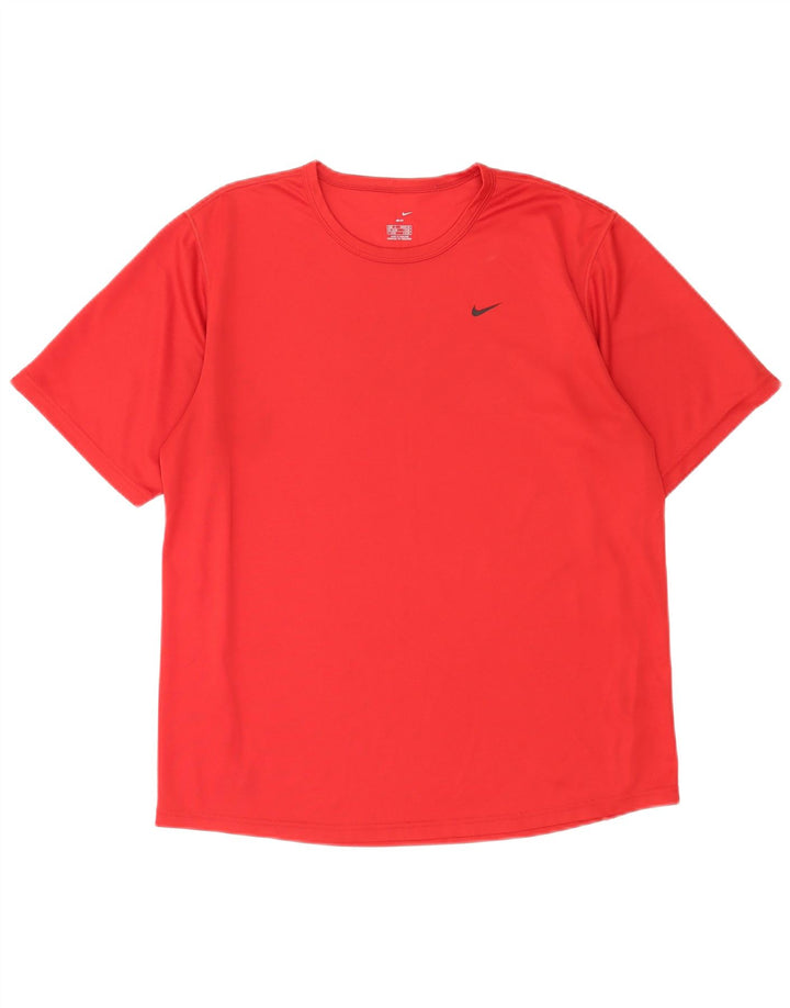Nike Herren Dri Fit T-Shirt Top Large Rot