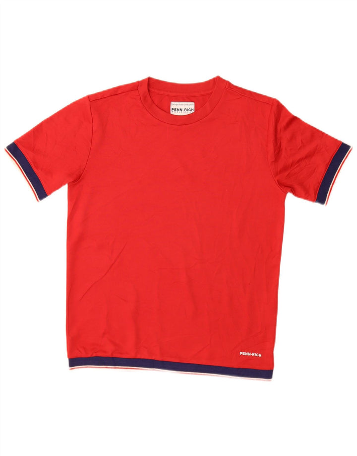 PENN-RICH Damen T-Shirt Top UK 10 Small Rot Polyester