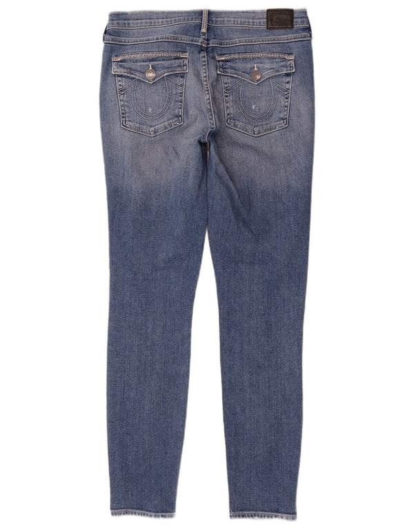 True Religion Damen Halle Mid Rise Super Skinny Jeans W30 L30 Blaue Baumwolle