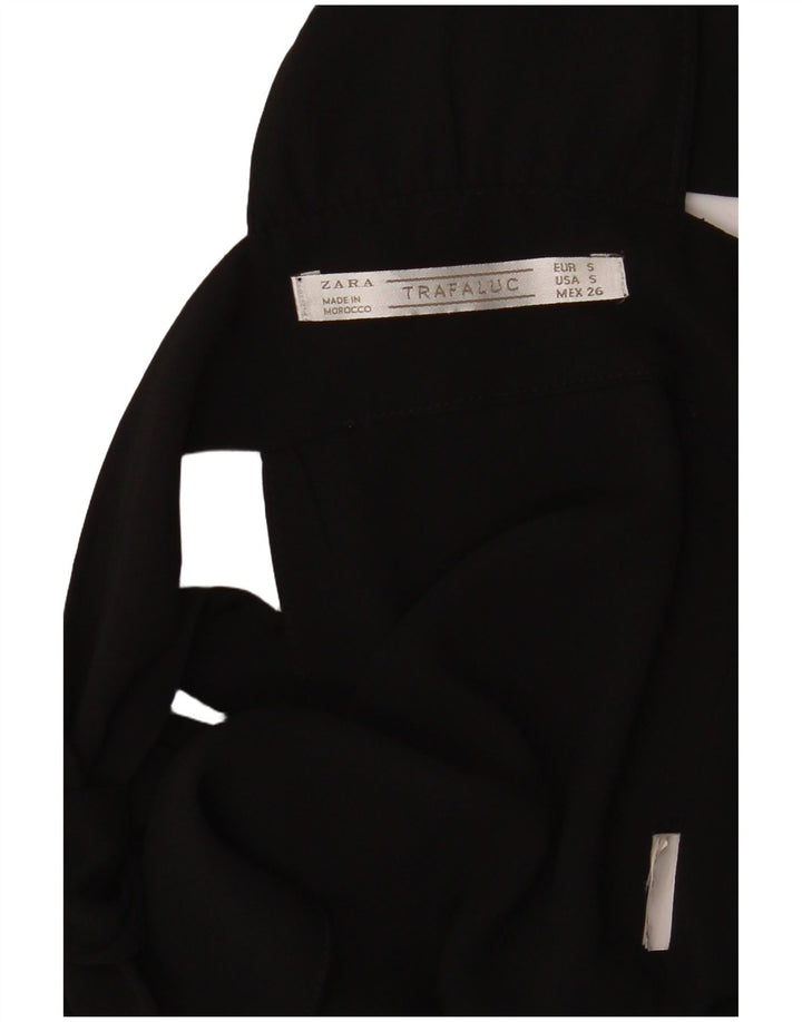 Zara Damen Ärmelloses Crop Top UK 8 Small Schwarz