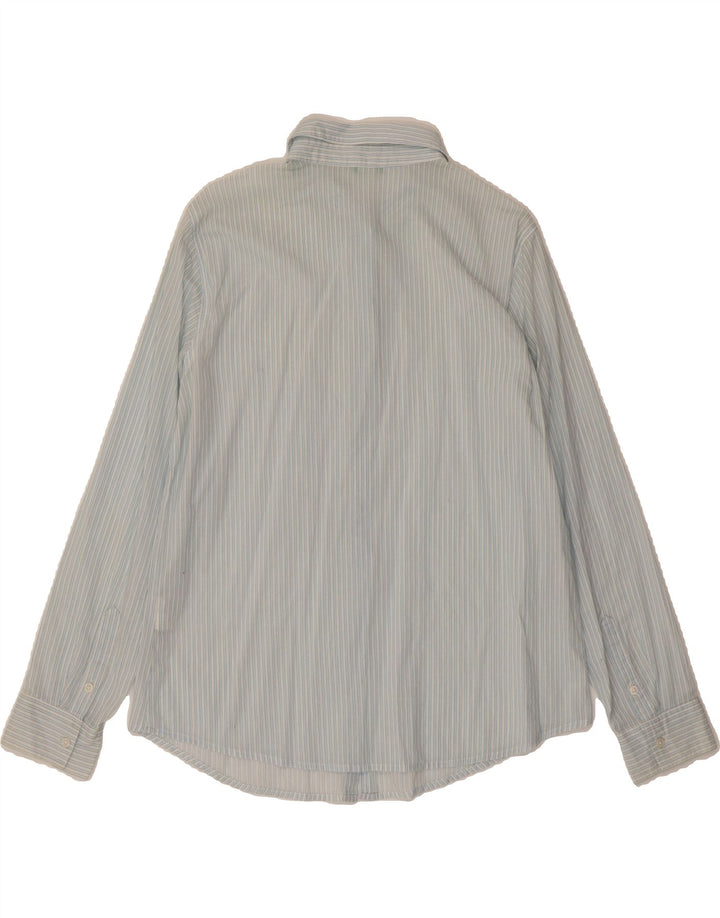 BENETTON Womens Shirt UK 16 Large Blue Striped Cotton Vintage Benetton and Second-Hand Benetton from Messina Hembry 