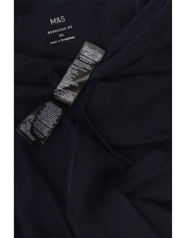MARKS & SPENCER Herren-Kapuzenpullover in Übergröße, 2XL, marineblau, Baumwolle