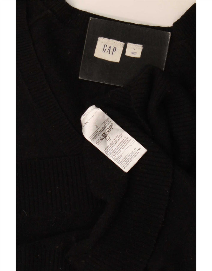 Gap Damen-Pullover mit V-Ausschnitt, UK 16, Größe L, schwarzes Nylon