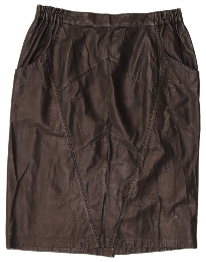 Vintage Damen Lederrock W32 Großes schwarzes Leder