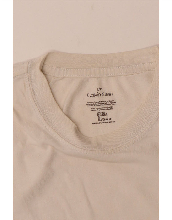 CALVIN KLEIN Herren T-Shirt Top Small aus weißer Baumwolle