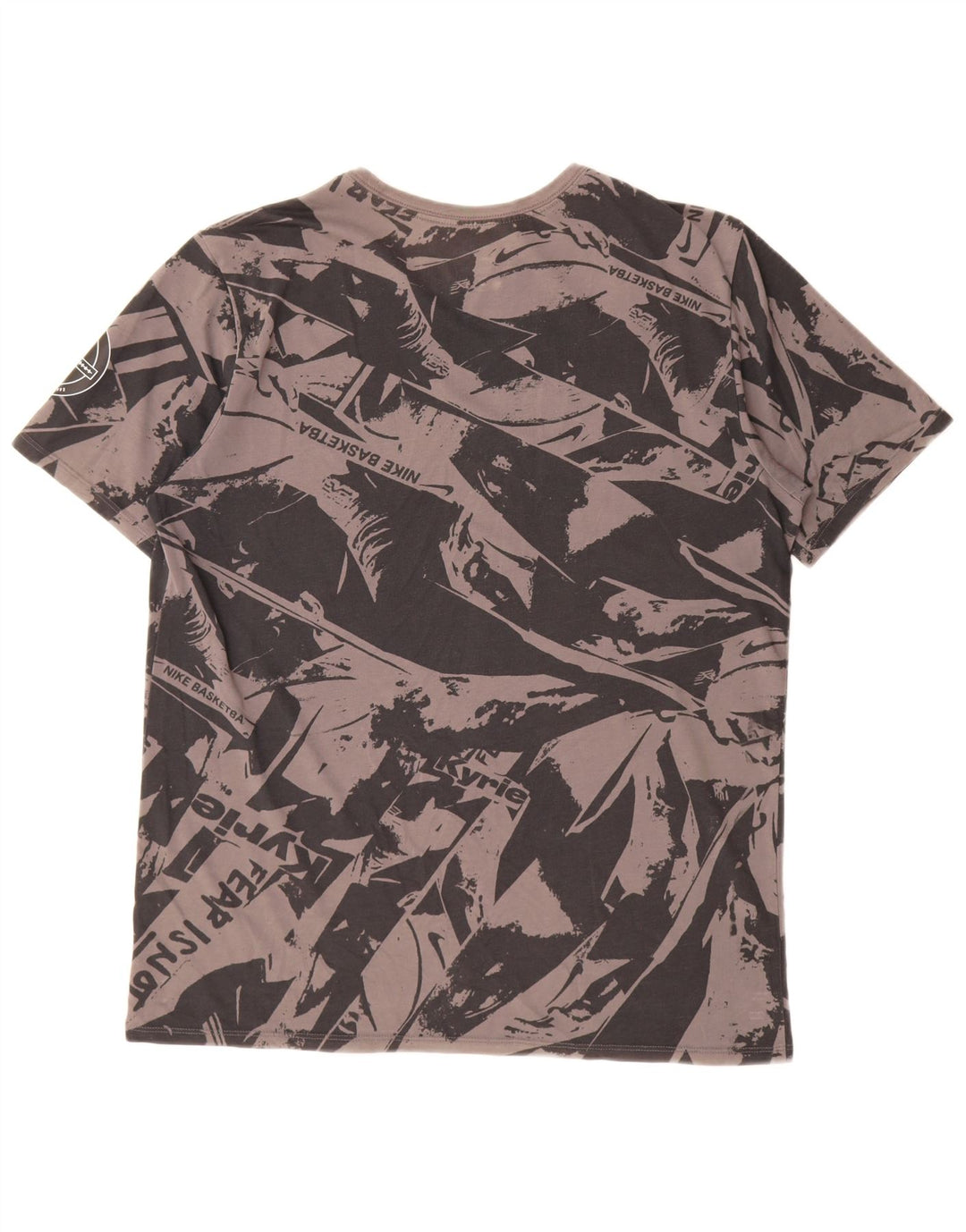 Nike Herren Dri Fit T-Shirt mit abstraktem Muster und Grafik, Größe L, Grau
