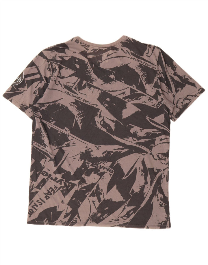 Nike Herren Dri Fit T-Shirt mit abstraktem Muster und Grafik, Größe L, Grau