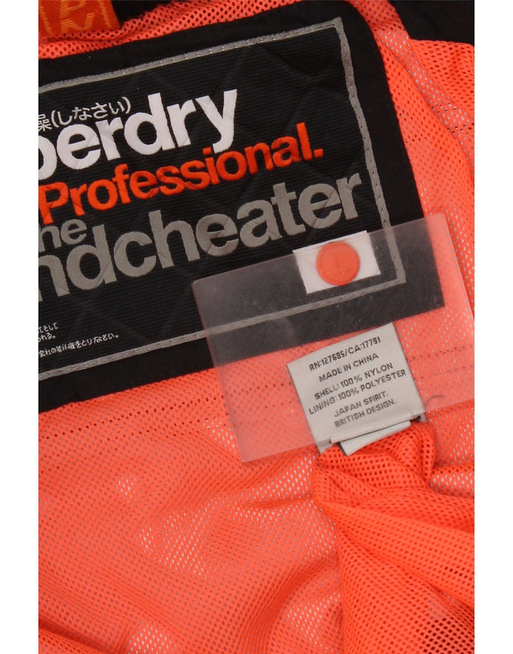 Superdry Damen The Windcheater Windjacke UK 16 Large Schwarz Nylon