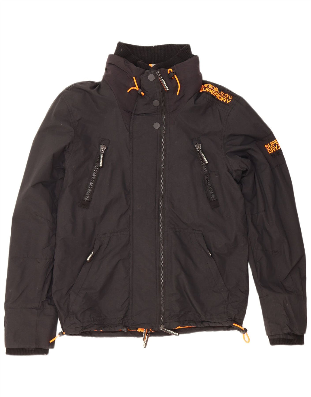 Superdry Damen Windjacke UK 16 Large Schwarz Nylon