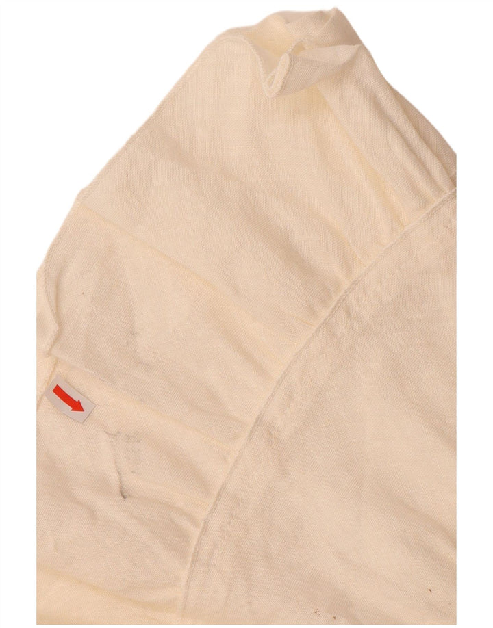 VINTAGE Damen A-Linienrock W34 Großes Beige Leinen