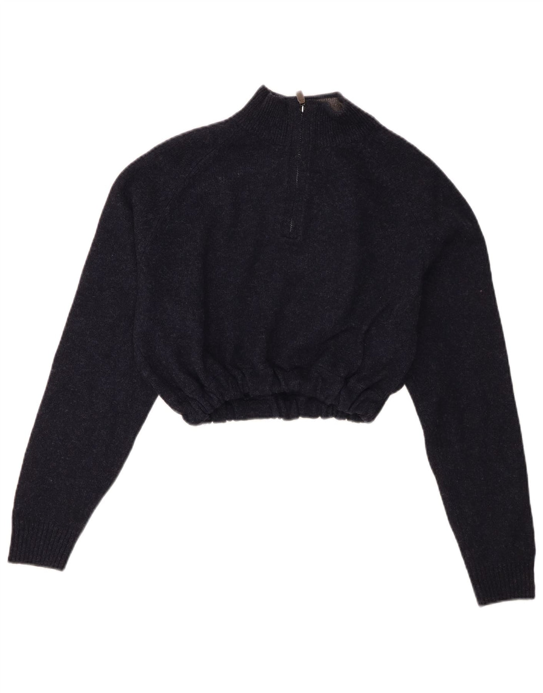 Marks & Spencer Damen-Pullover, bauchfrei, mit Reißverschluss, Gr. 14, mittleres Marineblau