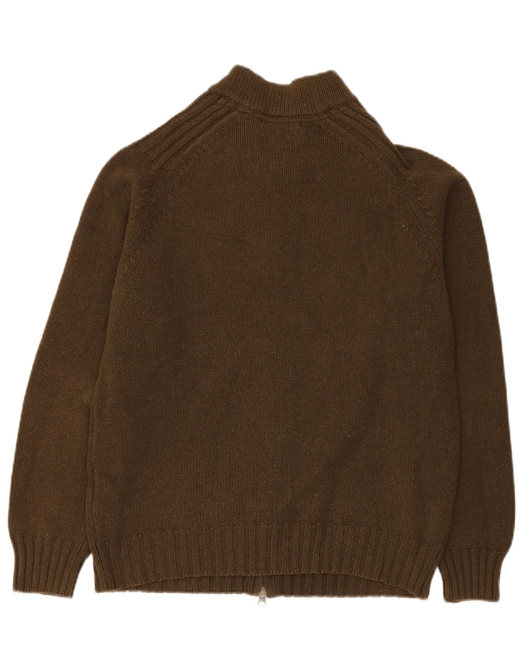 MASSIMO DUTTI Herren-Cardigan-Pullover aus mittlerer Khaki-Wolle