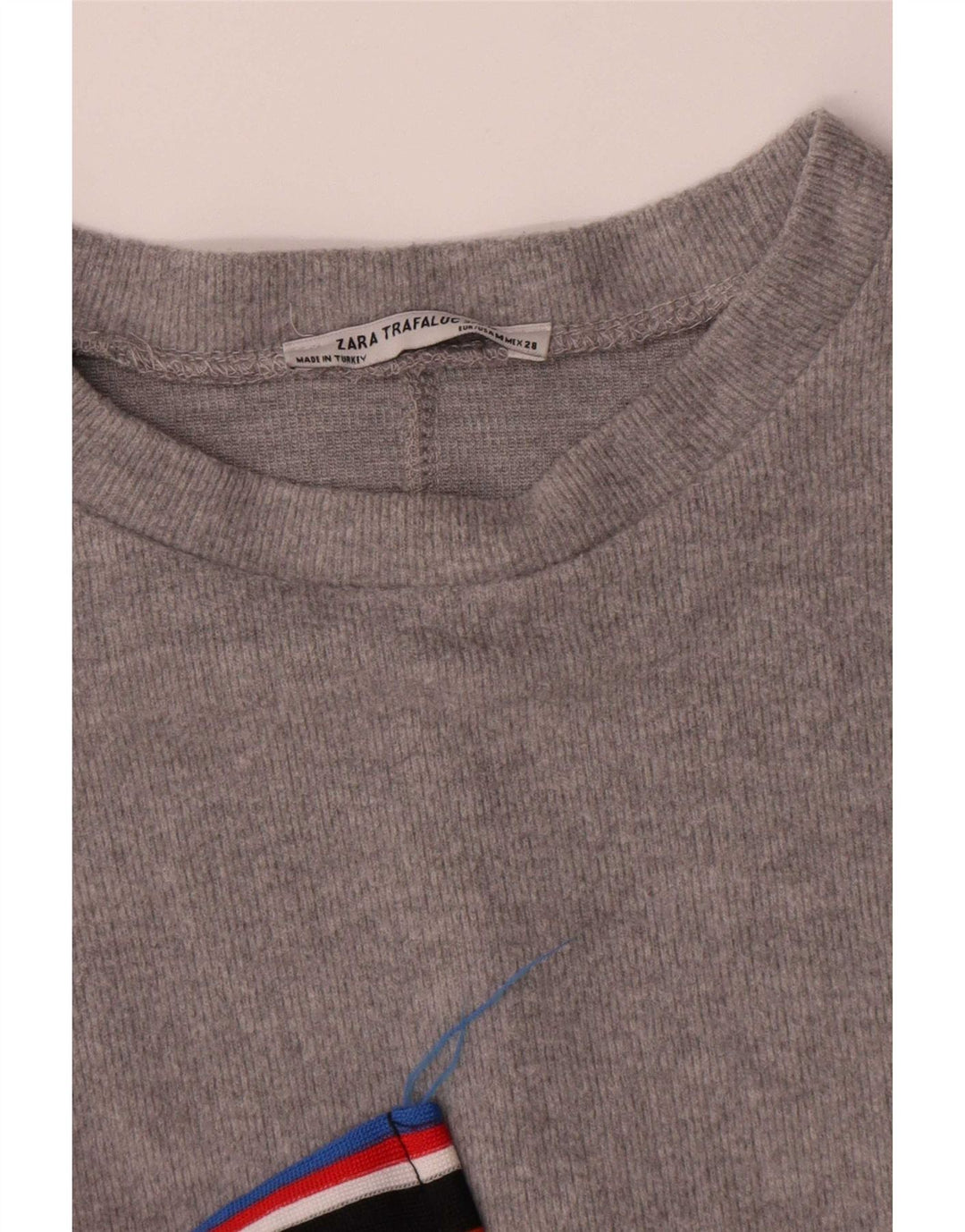Zara Damen Top Langarm UK 14 Mittelgraues Polyester