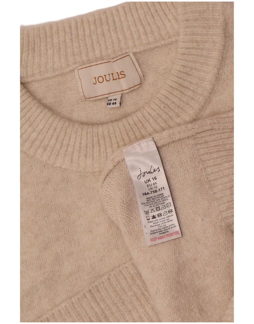Joules Damen Weste Tank Top UK 16 Large Beige Polyester