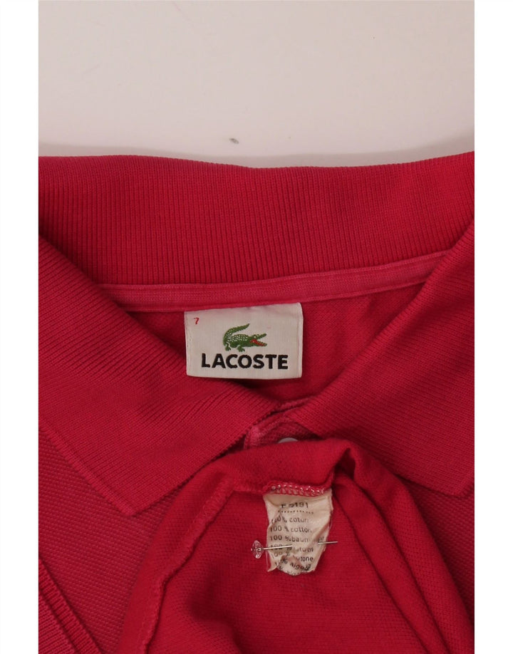 LACOSTE Herren Poloshirt Größe 7 2XL Rosa Baumwolle