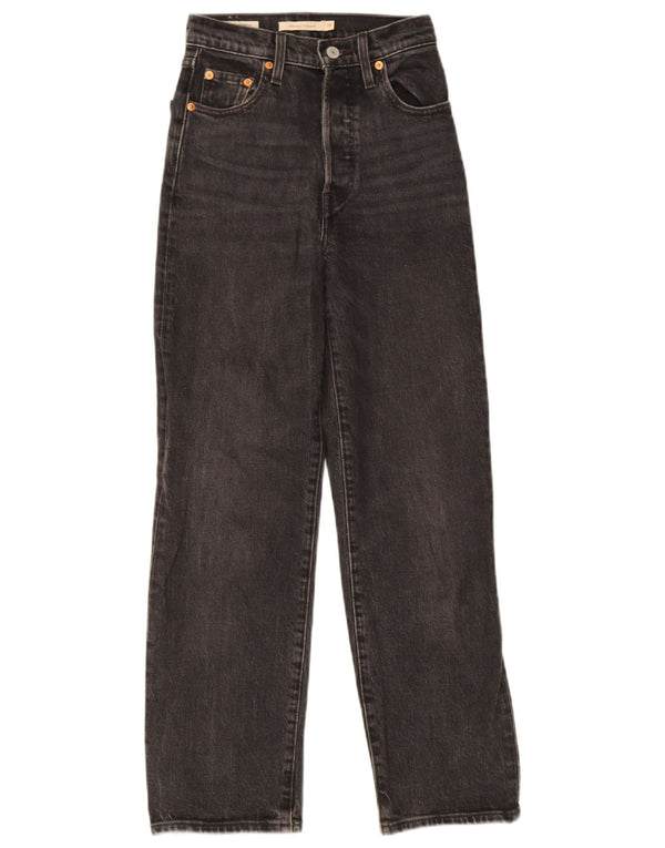 Levi's Damen High Rise Straight Jeans W23 L27 Graue Baumwolle