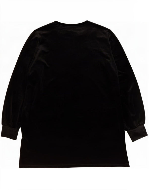 Zara Damen Langarm-Etuikleid UK 16 Large Schwarz Polyester