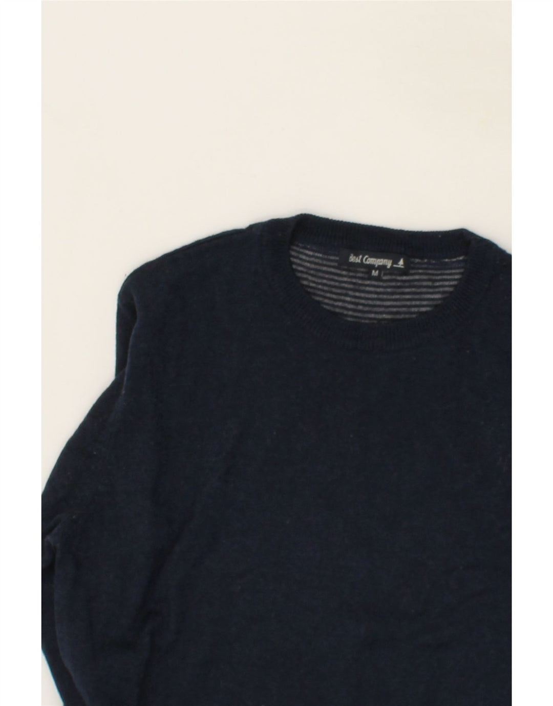 BEST COMPANY Mens Crew Neck Jumper Sweater Medium Navy Blue Polyamide Vintage Best Company and Second-Hand Best Company from Messina Hembry 