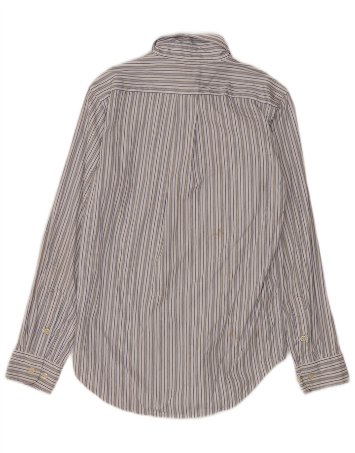 Ralph Lauren Herrenhemd, Größe 14, klein, weiß gestreift, Baumwolle