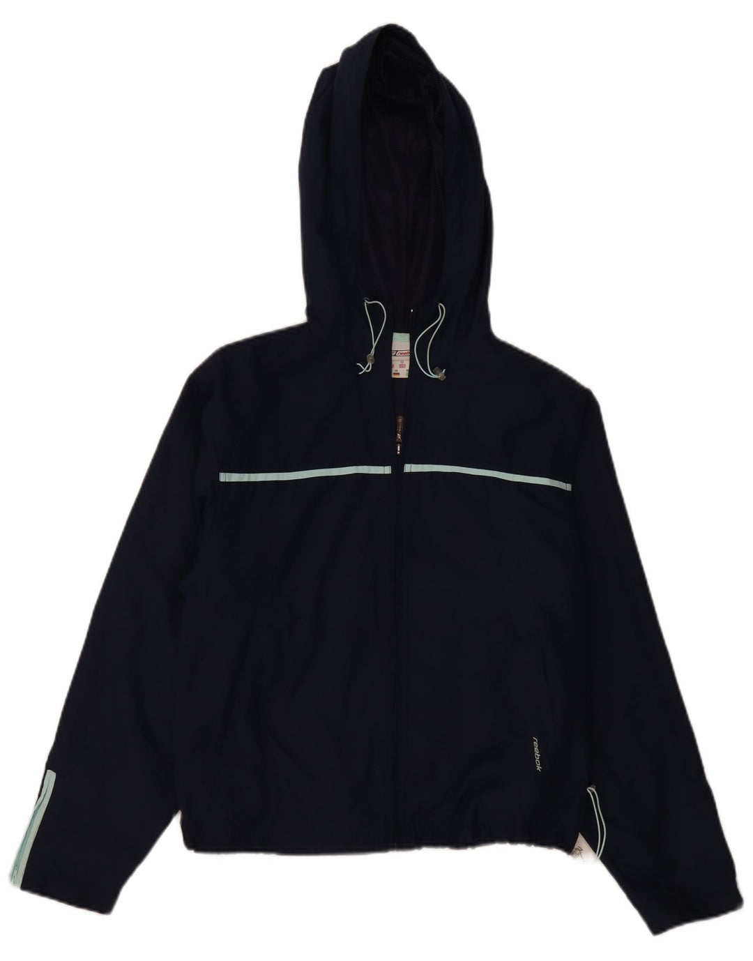 Reebok Damen Kapuzen-Regenjacke UK 14 Medium Marineblau Polyester