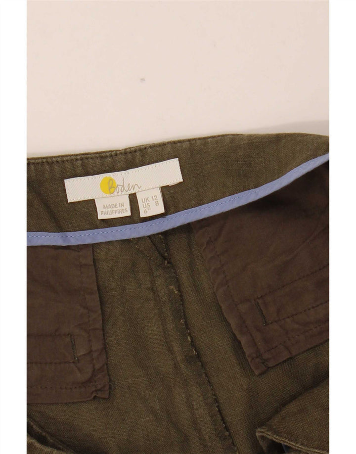 Boden Damen Chinoshorts UK 12 Medium W32 Khaki Leinen