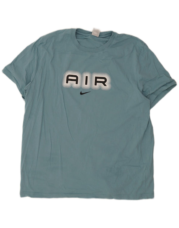 Nike Herren Grafik T-Shirt Top 2XL Blau Baumwolle