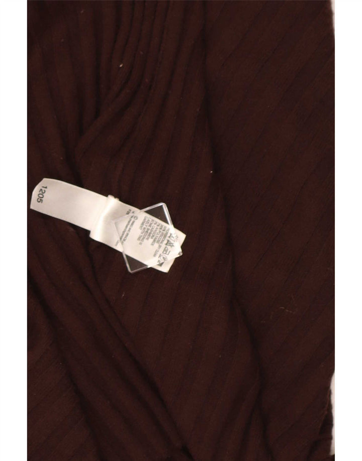 Marks & Spencer Damen Asymmetrischer Cardigan-Pullover UK 8/10 Small Braun