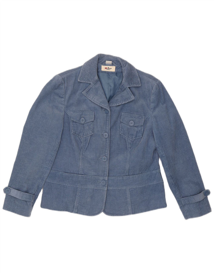 John Baner Damen Cordjacke UK 16 Große blaue Baumwolle