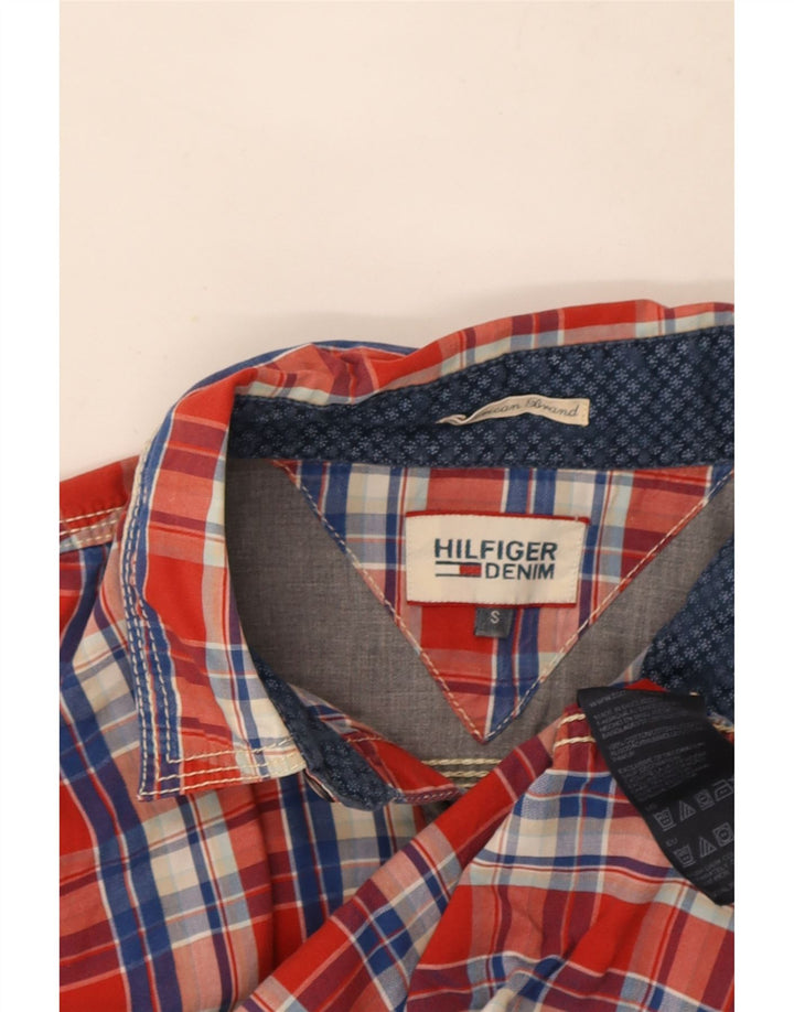 Tommy Hilfiger Herrenhemd, klein, rot, kariert, Baumwolle