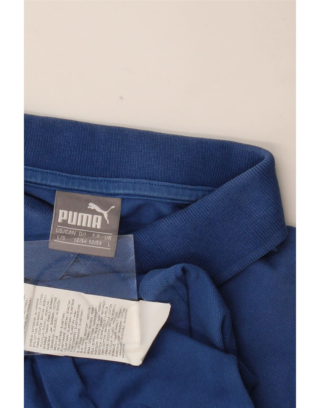 PUMA Herren-Poloshirt mit Grafik, groß, aus blauer Baumwolle