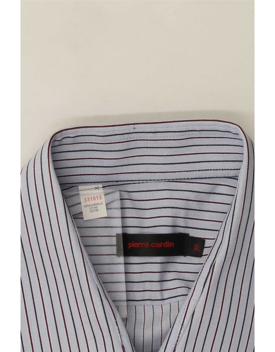 Pierre Cardin Herrenhemd XL, blaue Nadelstreifen-Baumwolle