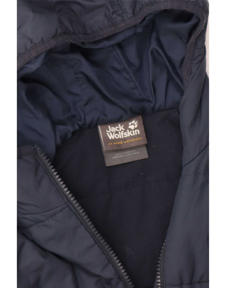 Jack Wolfskin Wattierte Jacke mit Kapuze für Jungen, 9–10 Jahre, Marineblau
