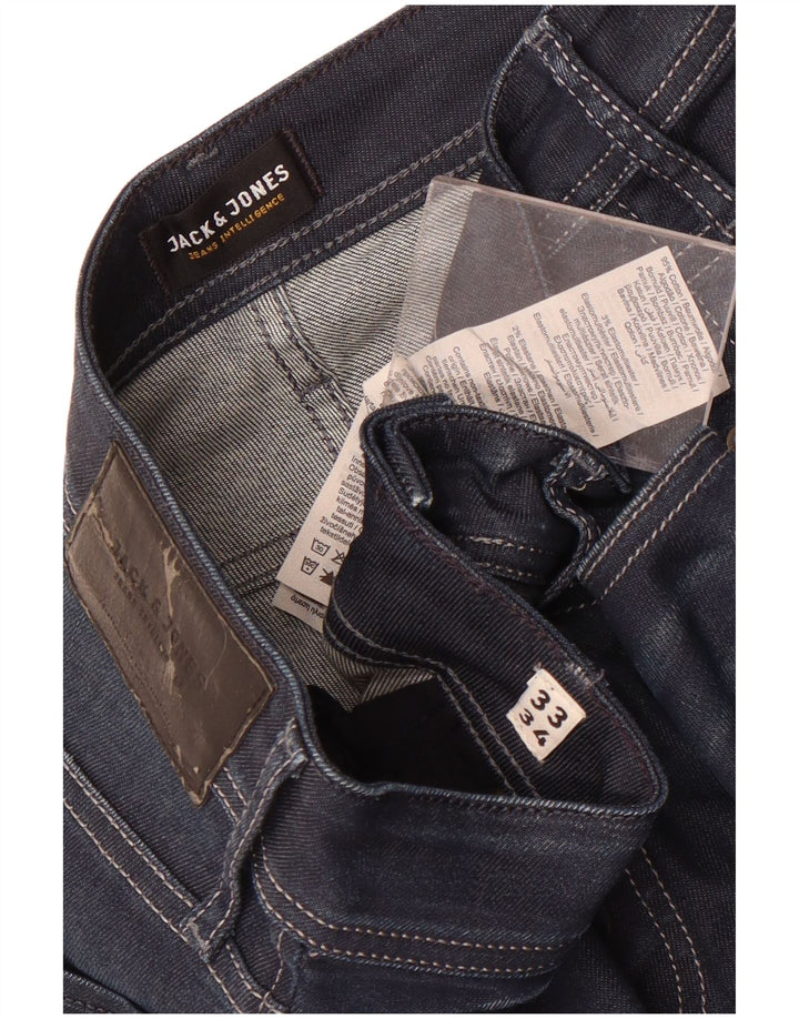 Jack & Jones Herren Tim Slim Jeans W33 L34 Blaue Baumwolle