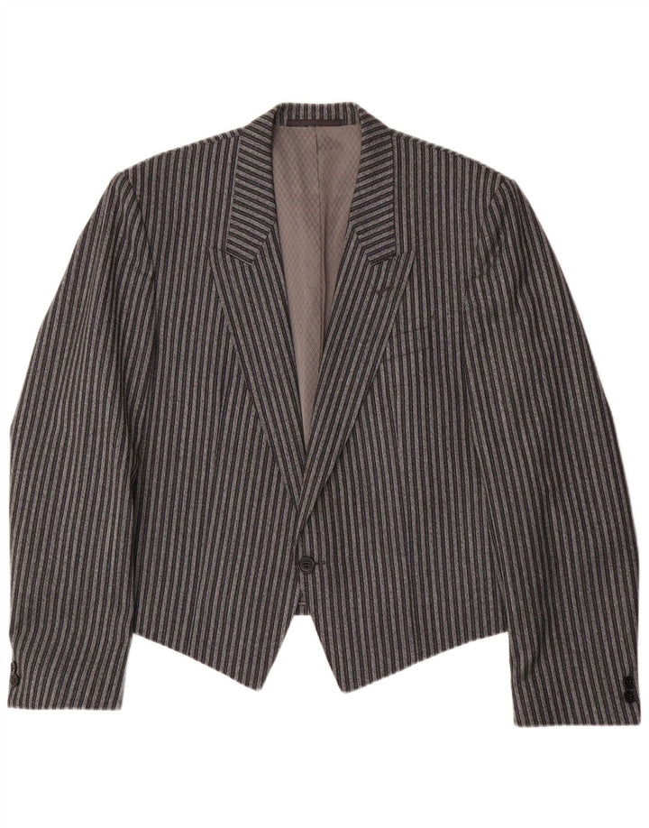 Leithauser Herren-Blazer mit 1 Knopf, EU 54, 2XL, grau gestreift, Trevira