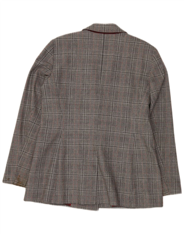 JIGSAW Zweireihiger Damen-Blazer, Gr. 44, Grau, Hahnentrittmuster