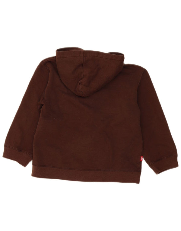 Levi's Jungen-Kapuzenpullover mit grafischem Reißverschluss, 5–6 Jahre, braune Baumwolle