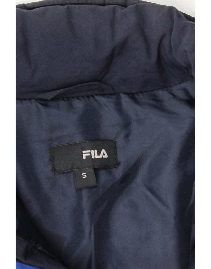 FILA Herren Wattierte Jacke UK 36 Small Marineblau Colourblock Polyamid