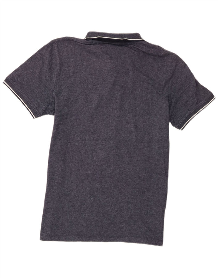 Jack & Jones Herren-Poloshirt aus mittelblauer, melierter Baumwolle