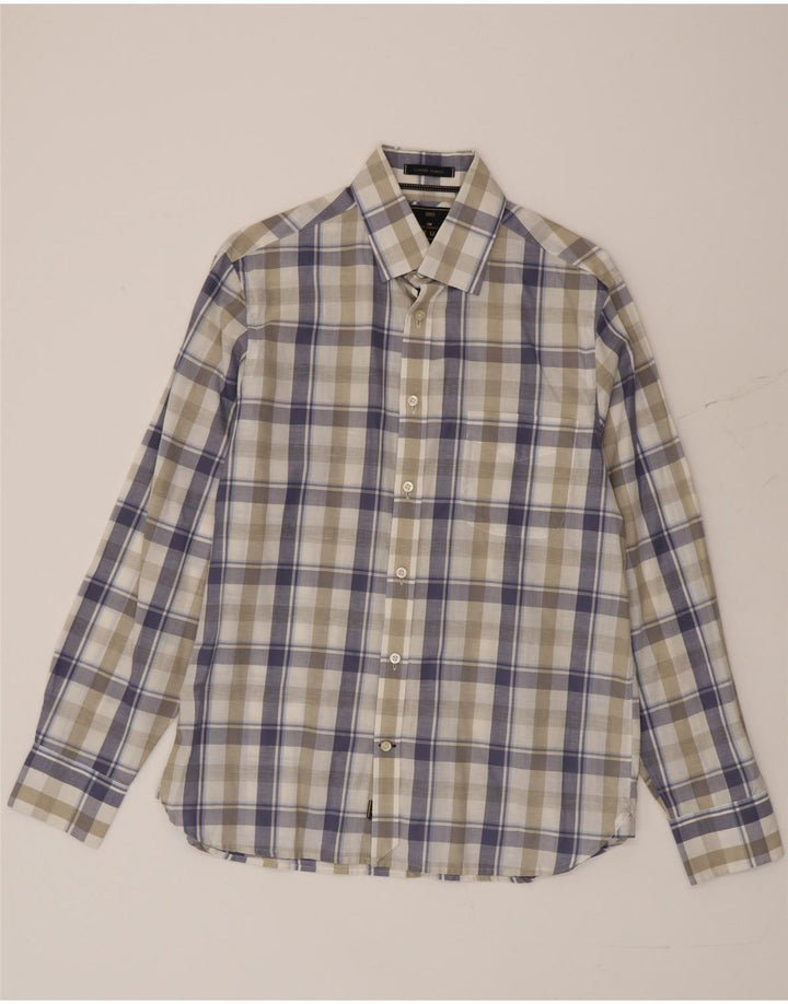 Marks & Spencer Herren-Hemd „Harbor“ aus Baumwolle, mittelgroß, mehrfarbig, kariert, Blau