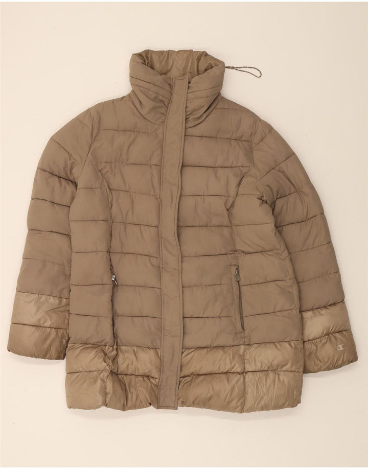 CHAMPION Womens Padded Jacket IT 48 XL Beige Vintage Champion and Second-Hand Champion from Messina Hembry 