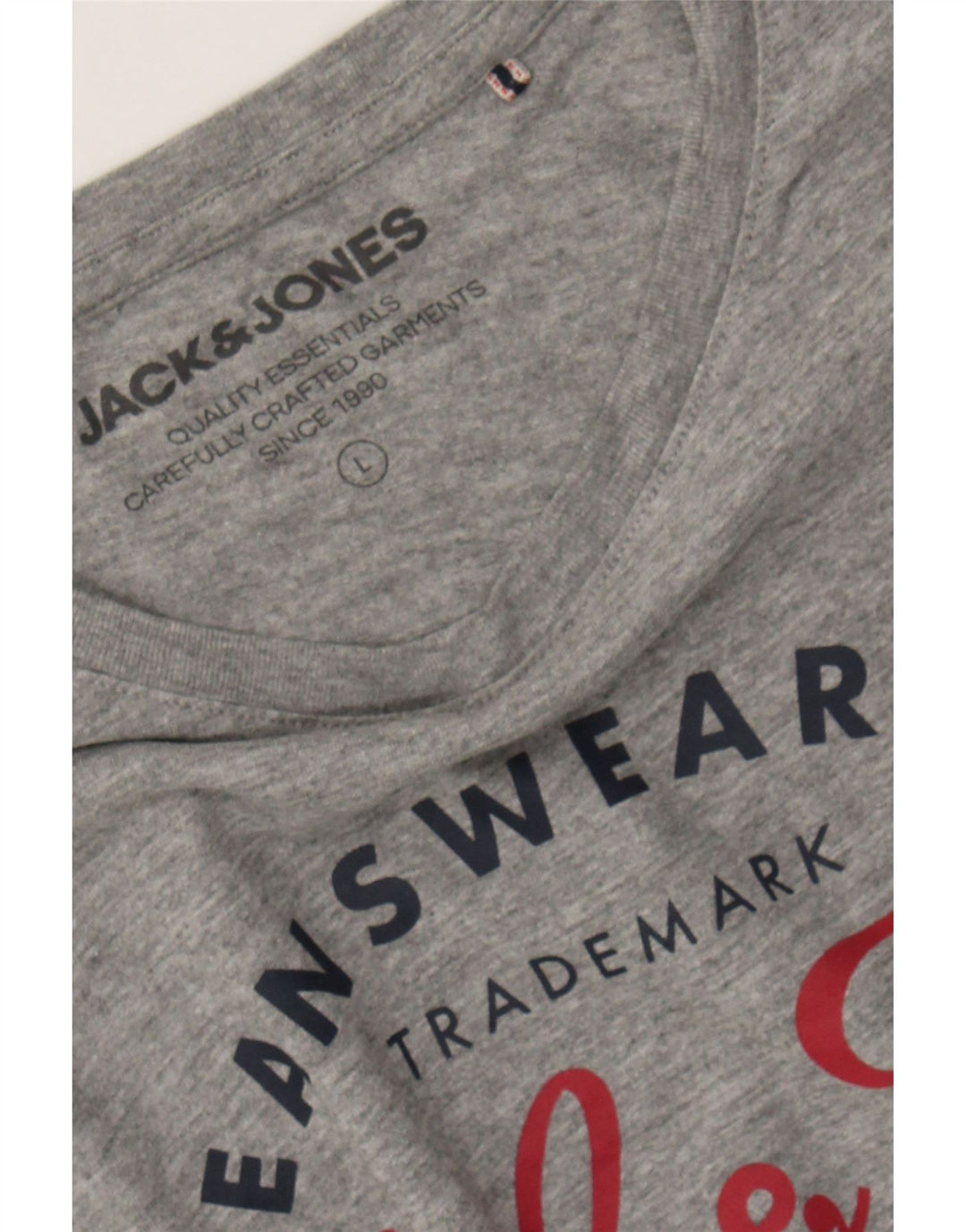JACK & JONES Mens Graphic T-Shirt Top Large Grey Cotton Vintage Jack & Jones and Second-Hand Jack & Jones from Messina Hembry 