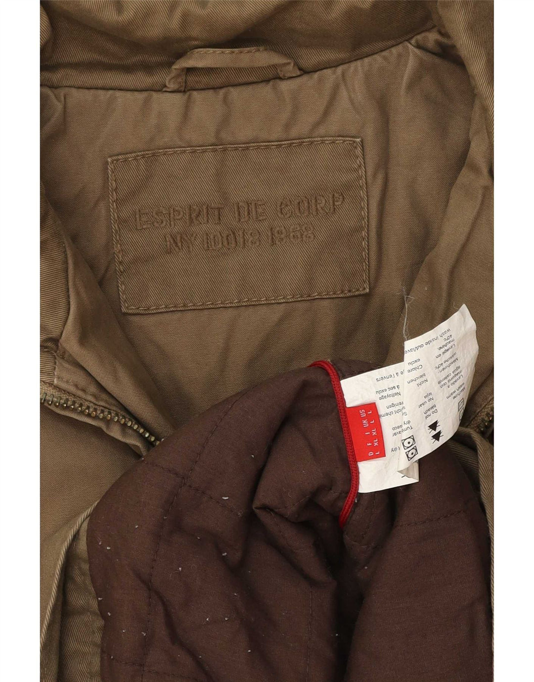 Esprit Herren-Utility-Jacke UK 40 Large Braun Baumwolle