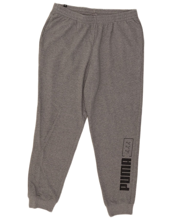 Puma Herren-Trainingsanzug mit Grafik, Jogginghose, XL, grau gefleckte Baumwolle